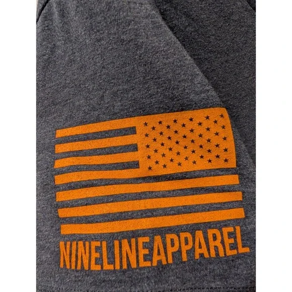 Nine Line Apparel Rebel To The End Shirt Mens L Gray Graphic Military Tee - Picture 6 of 9